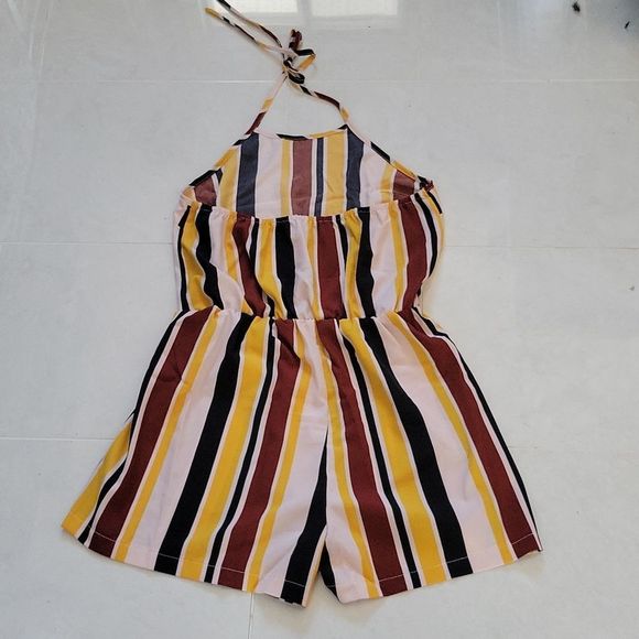 SHEIN Striped halter romper - M - Picture 6 of 8